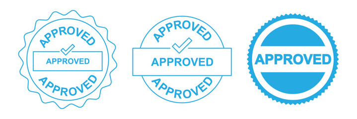 Fototapeta premium Quality control and certification vector icon set with an approved stamp, certified badge, inspection checklist, and guarantee shield for business standards and compliance. Approval and Certification.