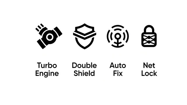 Presenting turbine engines, dual protection and automatic repair, representing the concepts of equipment security and stability, system operation and maintenance, and network security protection.
