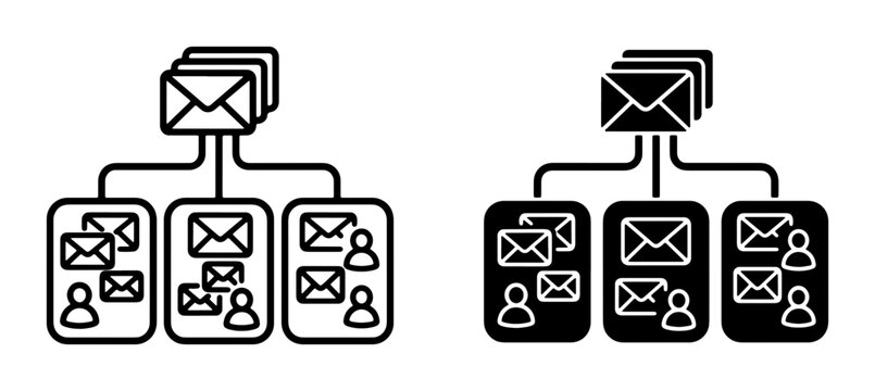 Email Distribution Network, Communication Flow, User Grouping, Digital Messaging System, Data Sharing, Networked Communication, Digital Mail System