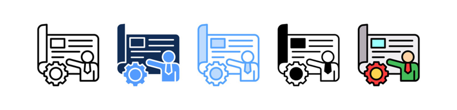 Project Presentation Icon Multiple Style