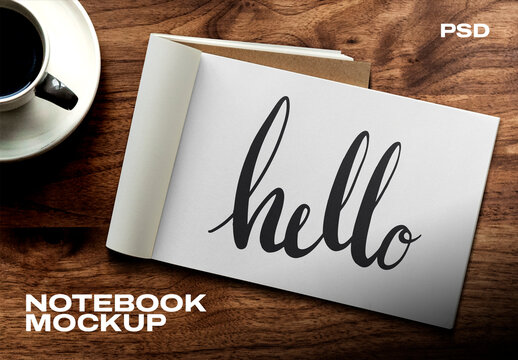 Elegant Notebook Mockup Design PSD