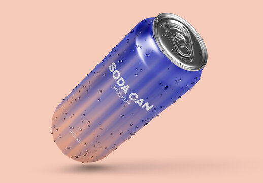 Vibrant Soda Can Mockup Design PSD