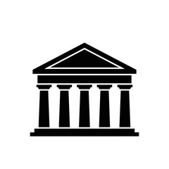 Fototapeta premium Classical Greek Temple Building Icon Silhouette.