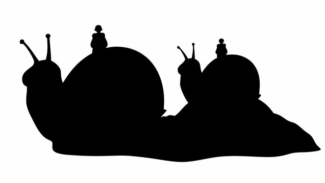 Vector illustration of three nomads riding giant snails adventurous travel concept