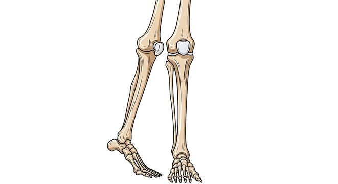 Anatomical diagram of human leg bones and joints.