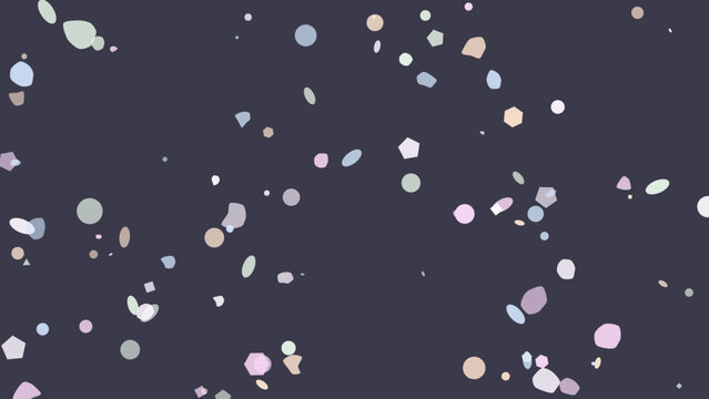 Numerous lightcolored irregularly shaped specks scattered across a dark abstract background creating a dynamic visual.