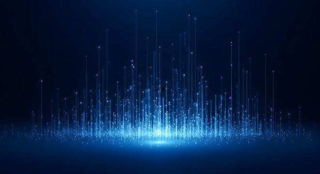 Abstract digital cityscape a futuristic blue network of data and connectivity