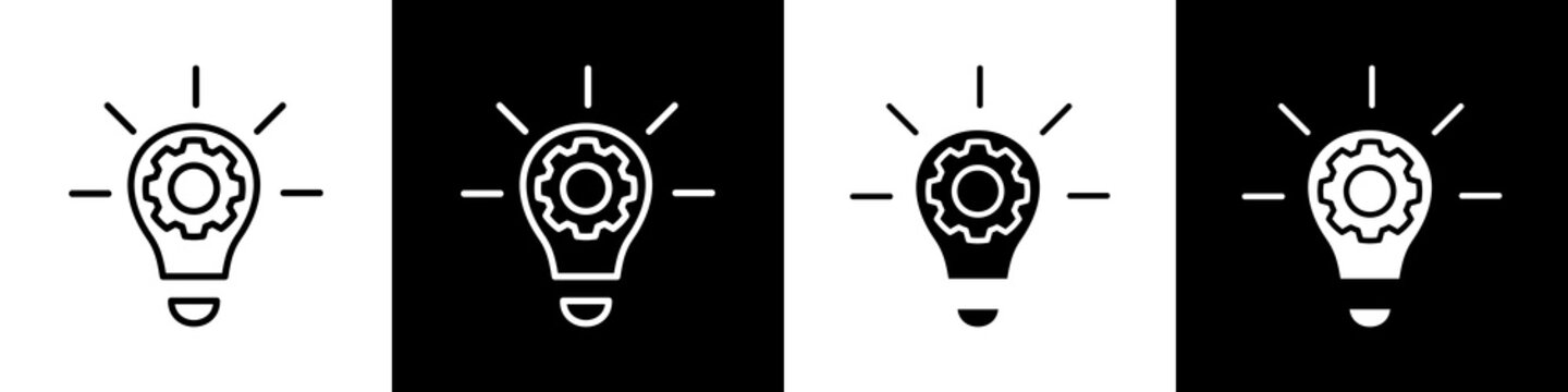  Implementation black and white icon design concept