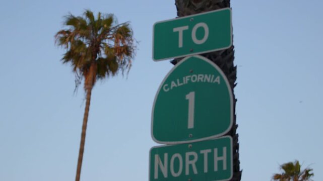 Pacific Coast highway sign in Santa monica California