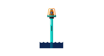 Naklejka premium Colorful Lego Figure Attached to Blue Stand Baseplate.