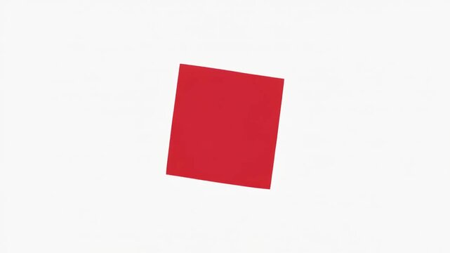 Red Square Rotating Animation on White Background