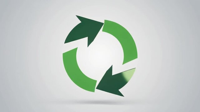 Rotating Green Recycling Arrows Symbol Concept
