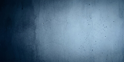Obraz premium A textured, distressed concrete wall in cool blue tones, with a gradient of light and shadow creating a dramatic, moody atmosphere.