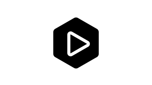 Animated Modern play button icon circle motion graphics with alpha.
