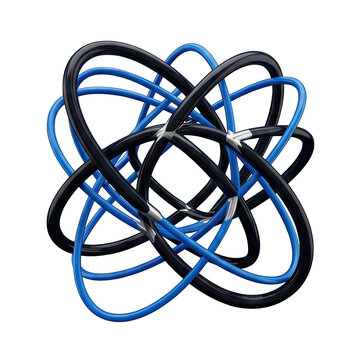 Intertwined Black and Blue Abstract Sculpture