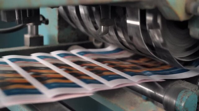 High Speed Industrial Printing Press Machine Producing Newspapers in a Factory
