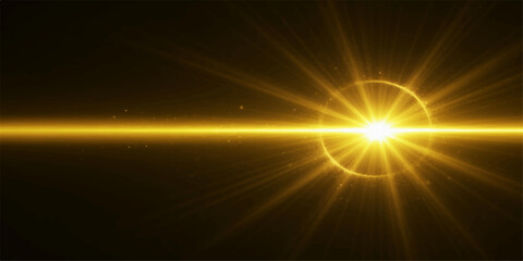 Abstract sun in space with bright stars and glowing light rays background © AeroVista