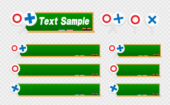 Telop base with circle and cross icons