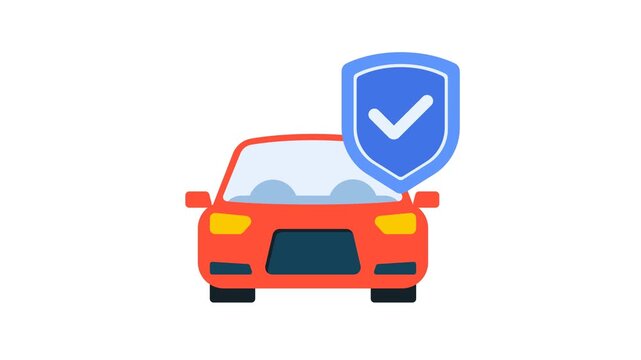 Car insurance and protection concept animation