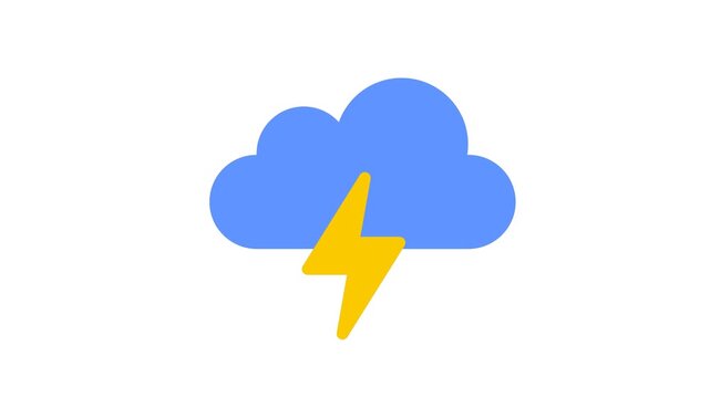Animated thunderstorm cloud weather forecast icon