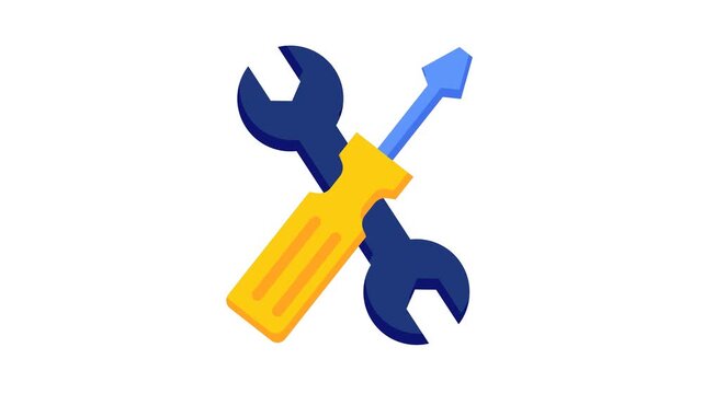 Animated wrench and screwdriver tools animation
