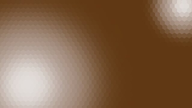 background design with brown gradient hexagon pattern surface. gradient with large and small semicircular shapes on 2 sides of the background diagonal