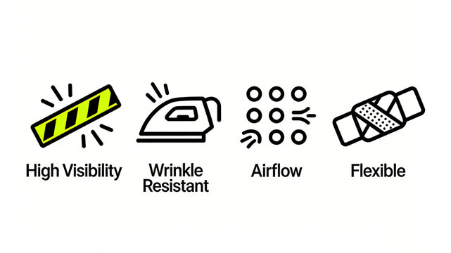 Showcasing high visibility, wrinkle resistance, breathability, and flexible comfort, representing practical clothing design and concepts for nighttime travel and business commuting.
