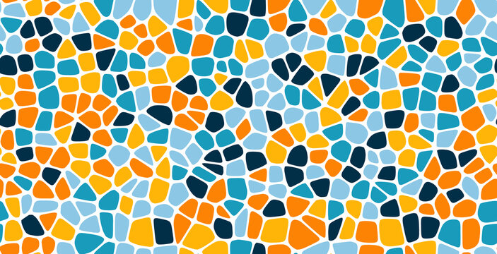 Seamless Tileable Olive Sage, Khaki and Muted Lime Voronoi Geometric Pattern Background