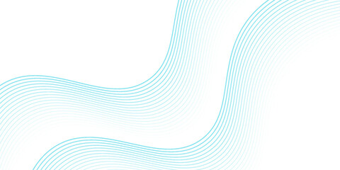 Fototapeta premium Abstract blue smooth waves on white background.Vector illustration.