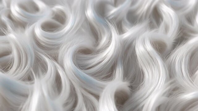 Abstract Soft White Wavy Fur Fiber Texture Animation