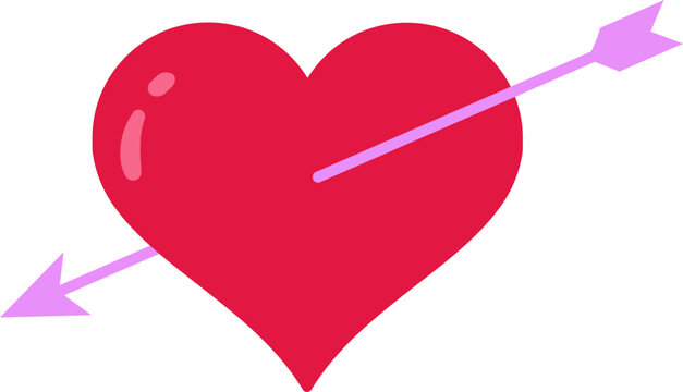 Minimalist Cupid Arrow Piercing Heart Icon for Love and Success Target