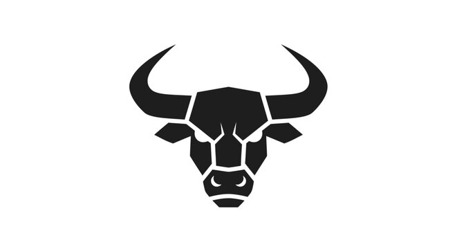 Black bull head with horns icon.