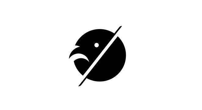 Black bird head logo symbol icon.