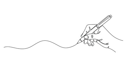 Obraz premium Hand drawing line with pen, continuous line art, artwork symbolizes