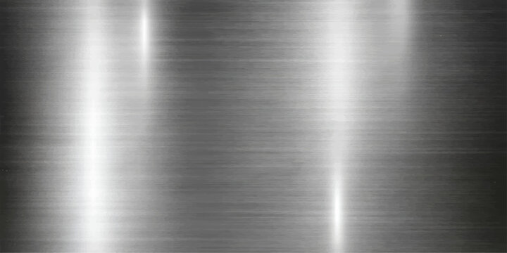 Brushed silver metal texture background with polished steel surface pattern