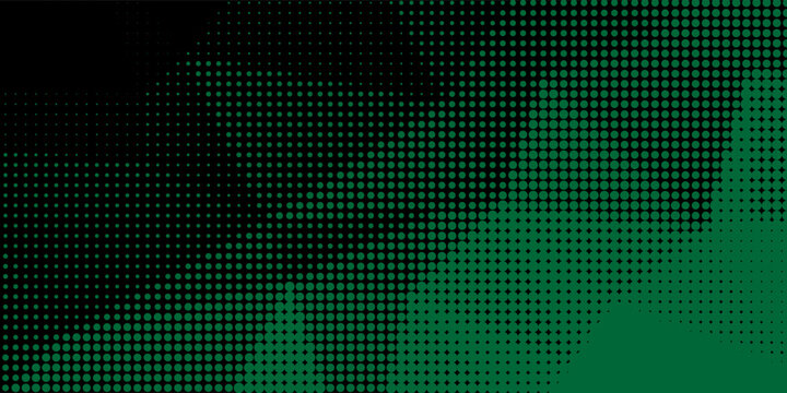 green dots background. pop art halftone background in comic style with gradation of dots design, graphic illustration background. idea for banner image or to add graphic texture to any designs.