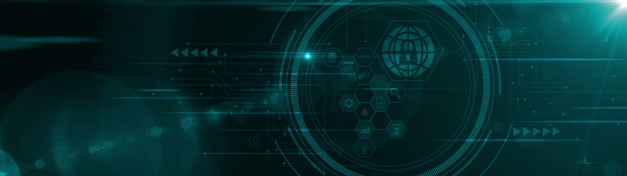 Cybersecurity: Digital interface of inspiration bright idea and creative thinking energetic on digital network protection, threat detection Motion graphics of world security icon