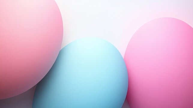 Geometric abstraction with overlapping ovals in pastel colors creates a focal point on a clean background while keeping a minimalist and simple design