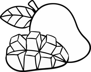 Black and White Mango Vector Illustration © Furqonionii