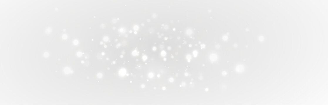 White sparkle dust magical glowing particle abstract festive effect.