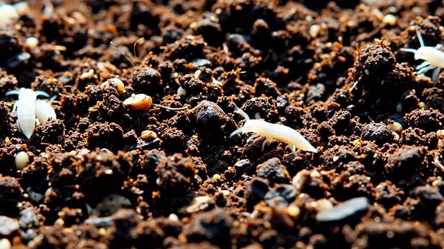 Springtails Dancing in Compost: Microscopic World of Nature's Recyclers