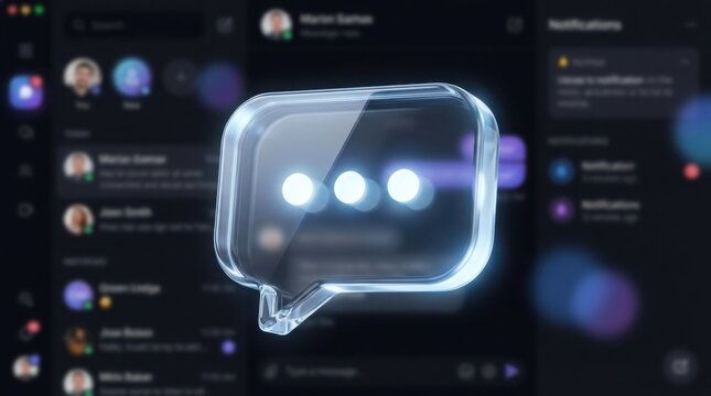 Glass chat bubble interface