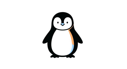 Cute Cartoon Penguin Character Standing. © Turi