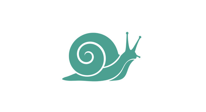 Green Snail Shell Icon Graphic Design.