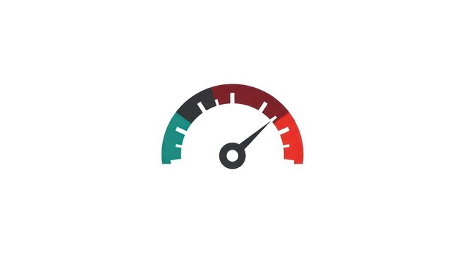 Speedometer gauge showing high performance