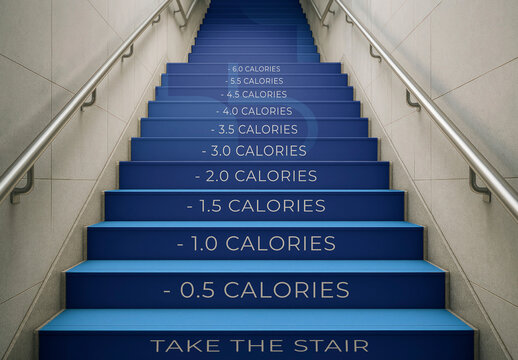Motivational Stairway Mockup With Calorie Count PSD