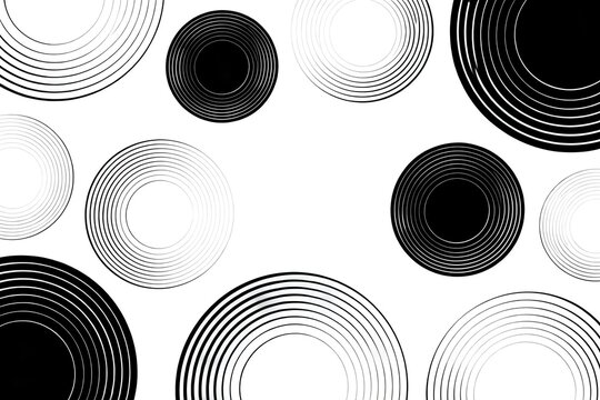 Black and white concentric circles pattern