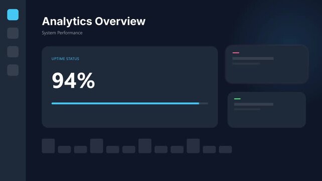 Animated Analytics Overview Showing Data Percentage Changes and Progress.