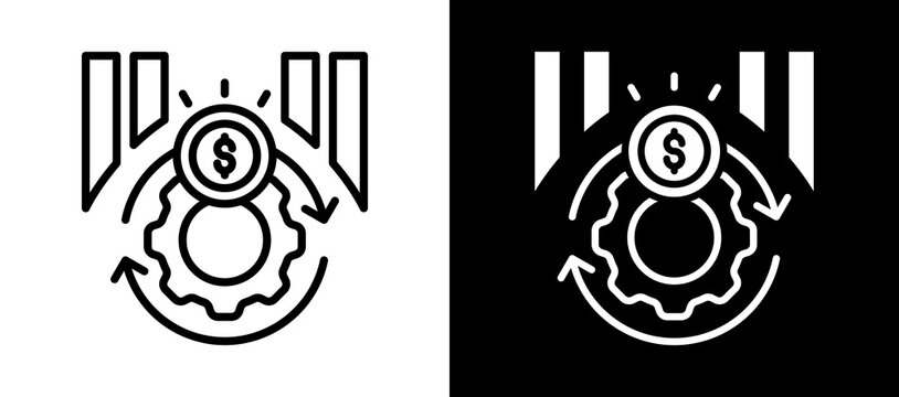Operational Growth whiteblack icon