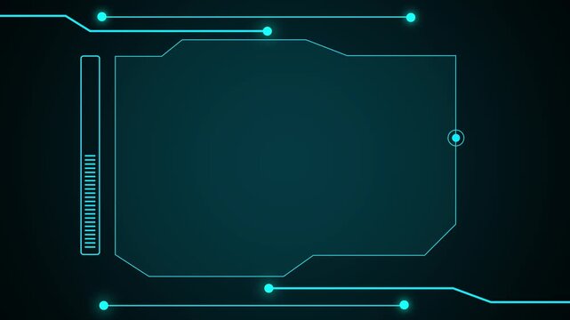 Futuristic digital interface with empty display area. Technology panel symbol for computer system monitoring layout. Digital interface animation for tech UI.